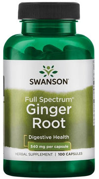 Thumbnail for A bottle of Swanson Ginger Root 540 mg 100 caps full spectrum.