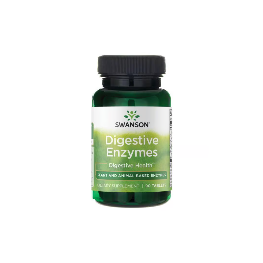 Swanson Digestive Enzymes 90 Tablets supports digestion with plant and animal-based enzymes to help detoxify and cleanse your system for better digestive health.