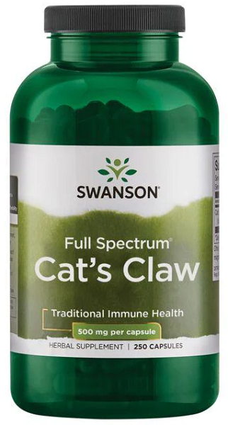 Swanson Cats Claw - 500 mg 250 capsules.