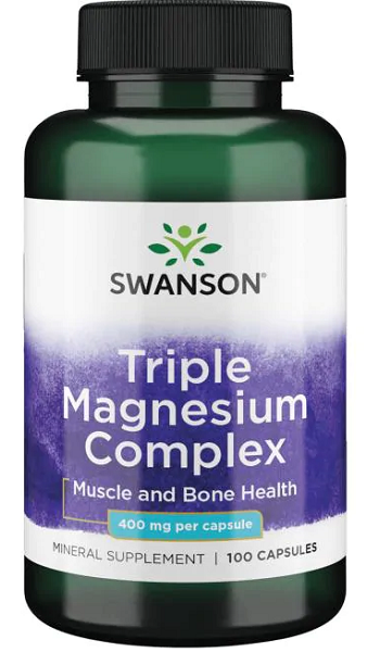 Swanson's Triple Magnesium Complex - 400 mg 100 capsules promotes mental relaxation and helps combat daily stress.