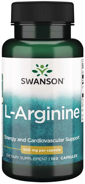 L-Arginine - 500 mg 100 capsules - front 2