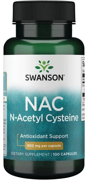 Swanson N-Acetyl Cysteine - 600 mg 100 capsules is a powerful antioxidant supplement that aids in detoxification and promotes liver health.