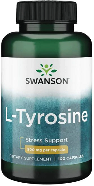 L-Tyrosine - 500 mg 100 capsules - front 2