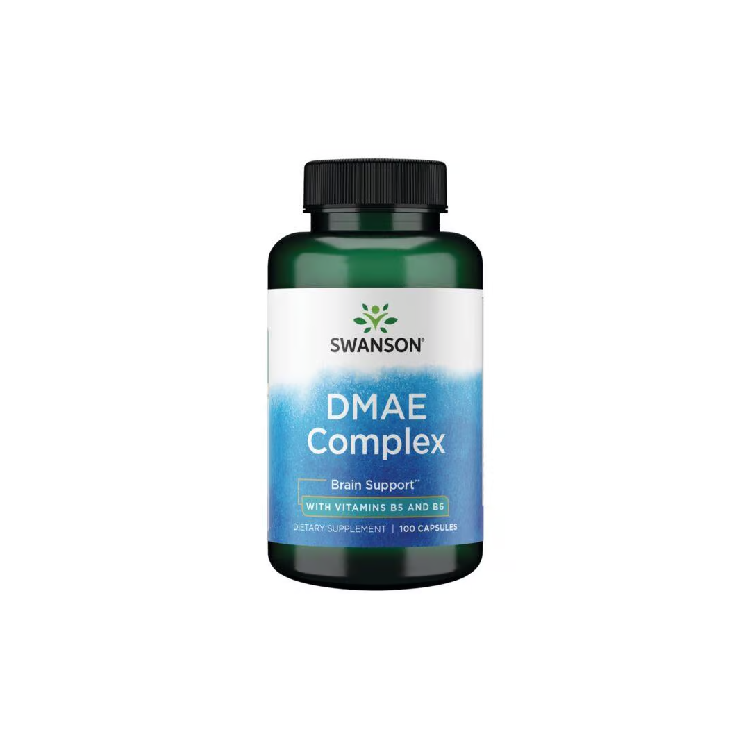 Swanson's DMAE Complex with Vitamins B5 and B6 contains 100 capsules.