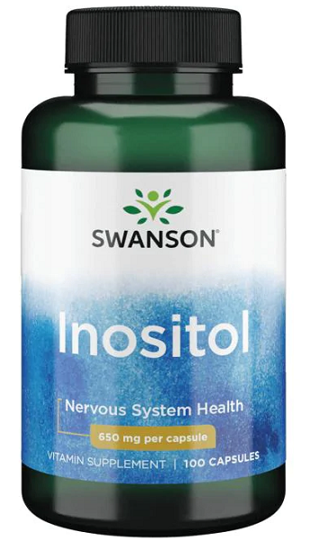 A bottle of Swanson Inositol - 650 mg 100 capsules.