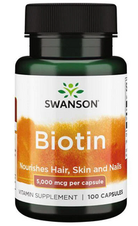 Thumbnail for Dietary supplement for hair, skin, and nails in 100 capsules - Swanson Biotin - 5 mg.