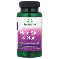 Thumbnail for Swanson's Hair, Skin & Nails dietary supplement comes in a green bottle with 60 tablets, offering comprehensive beautifying nutritional support for vibrant hair and radiant skin.