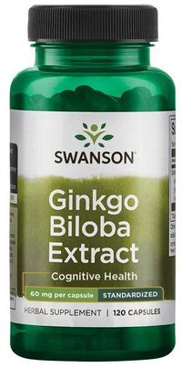 Thumbnail for Swanson Ginkgo Biloba Extract 24% - 60 mg 120 capsules.