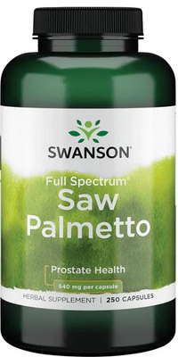 Thumbnail for Improve prostate health and urinary tract flow with a bottle of Swanson Saw Palmetto - 540 mg 250 capsules.