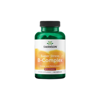 Thumbnail for Swanson's B-Complex with Vitamin C, 500 mg, offers energy and metabolism support in a green bottle containing 100 capsules for a comprehensive boost.