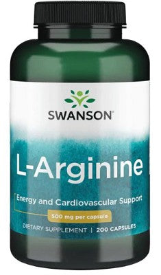 L-Arginine - 500 mg 200 capsules - front 2
