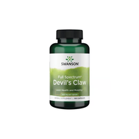 Thumbnail for A bottle of Swanson's Devil's Claw contains 100 capsules, each with 500 mg. The green label highlights 