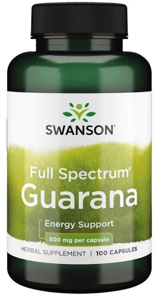 Swanson Guarana - 500 mg 100 capsules energy support.