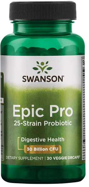 Swanson Epic Pro 25-Strain Probiotic - 30 vege capsules.