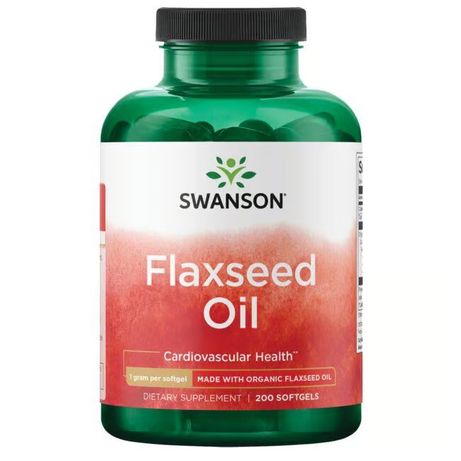 Organic Flaxseed Oil 1000 mg 200 Capsules
