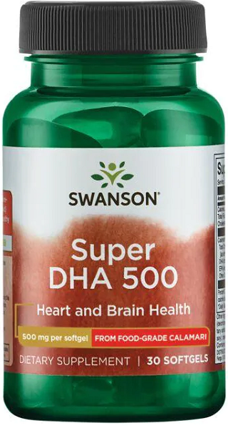 Super DHA 500 from Food-Grade Calamari - 30 softgels - front 2
