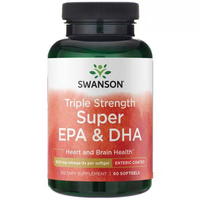 Thumbnail for Swanson Triple Strength Super EPA & DHA, 60 softgels, offers omega-3 support for brain and heart health.