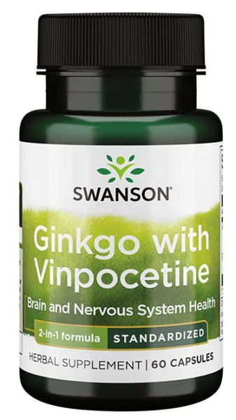 Swanson Ginkgo with Vinpocetine - 60 capsules.