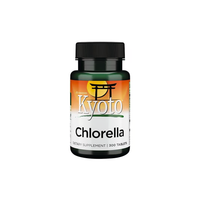 Thumbnail for A bottle of Swanson Kyoto Brand - Chlorella dietary supplement, 300 tablets, rich in chlorophyll superfood benefits, with a green and orange label and black cap.