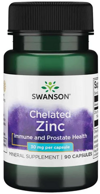 Thumbnail for Swanson Zinc - 30 mg 90 capsules Albion Chelated promote prostate health and support immune function.