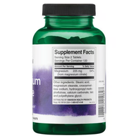 Thumbnail for A green bottle of Swanson Magnesium Citrate 225 mg, containing 240 tablets, showcases a label with supplement facts and ingredients, highlighting its function as a dietary supplement for supporting healthy bones.