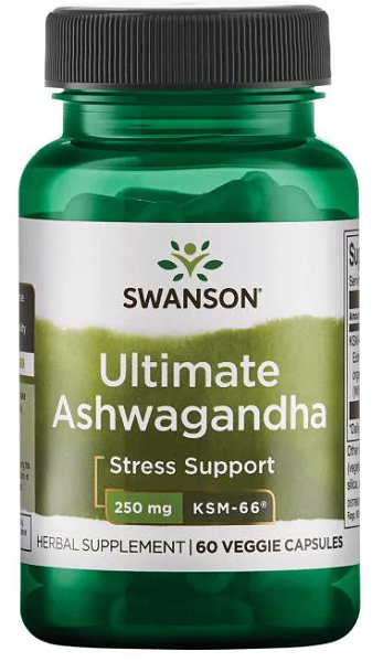 Ashwagandha - KSM-66 - 250 mg 60 vege capsules - front