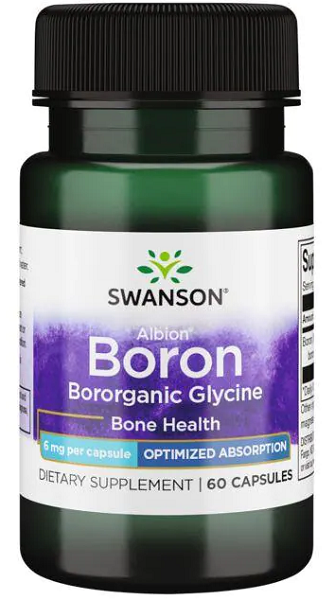Swanson Albion Boron Bororganic Glycine - 6 mg 60 capsules bone health capsules.