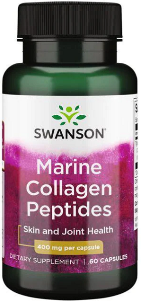 Swanson Marine Collagen - 400 mg 60 capsules, for skin and joint health.