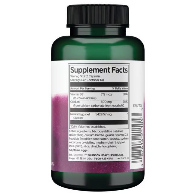Eggshell Calcium with Vitamin D3 120 Capsules