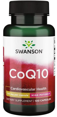 Thumbnail for A bottle of Swanson Coenzyme Q1O - 120 mg 100 capsules.