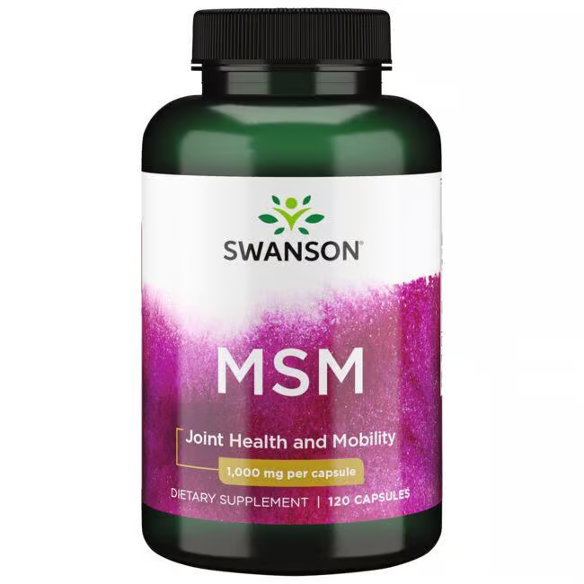 MSM 1000 mg 120 Capsules - front