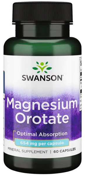 Swanson Magnesium Orotate - 40 mg 60 capsules optimal absorption.