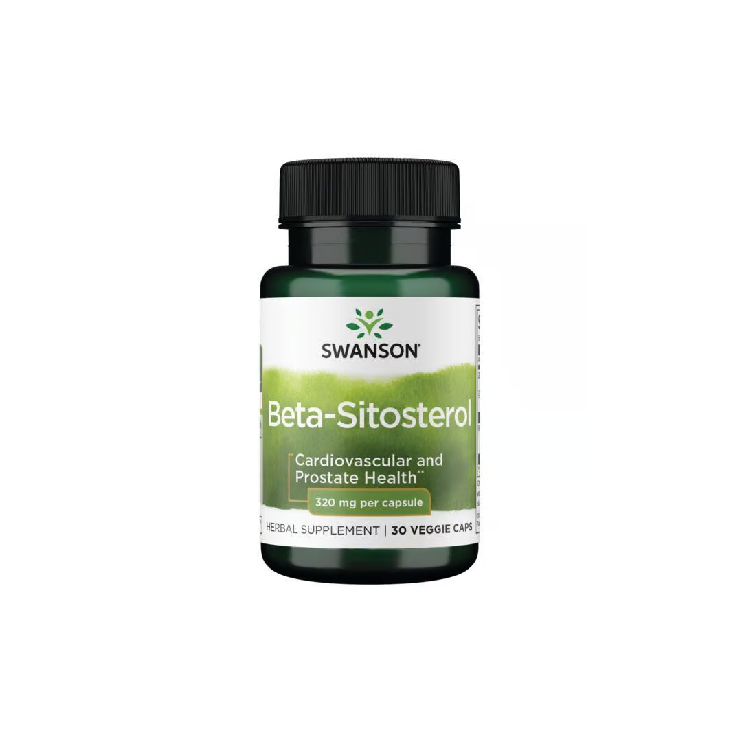 Swanson's Beta-Sitosterol 320 mg provides heart and prostate support with 30 veggie capsules.