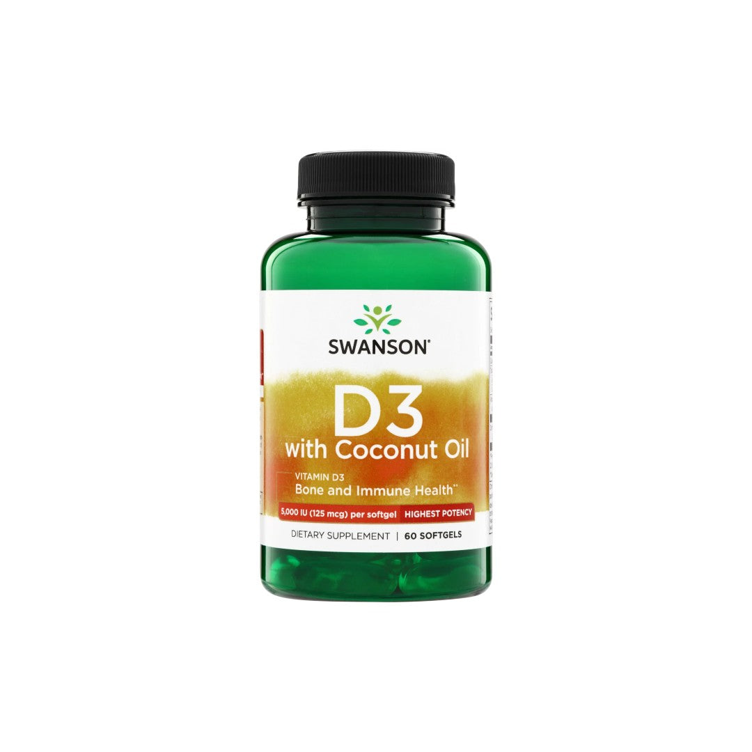 Vitamin D3 with Coconut Oil 60 Softgels