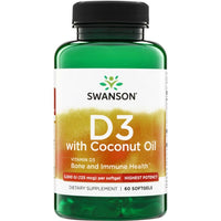 Thumbnail for Vitamin D3 with Coconut Oil 60 Softgels