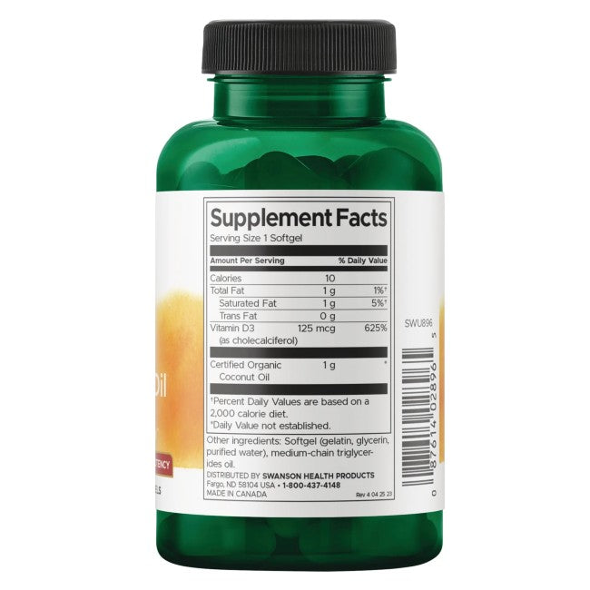 Vitamin D3 with Coconut Oil 60 Softgels