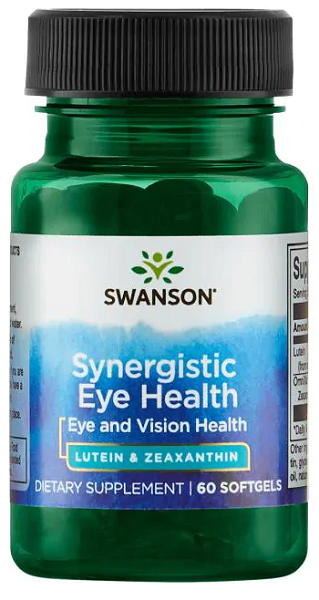 Swanson Synergistic Eye Health - Lutein & Zeaxanthin - 60 softgel with zeaxanthin and lutein.