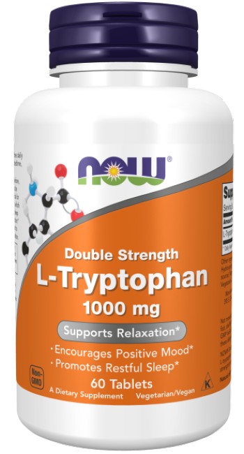 L-Tryptophan, Double Strength 1000 mg 60 Tablets - front 2