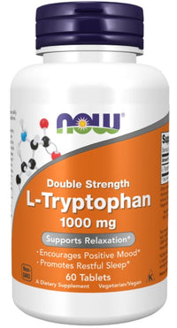 Thumbnail for L-Tryptophan, Double Strength 1000 mg 60 Tablets - front 2