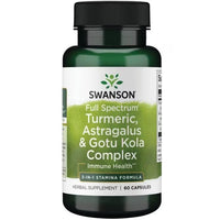 Thumbnail for A bottle of Swanson Turmeric Astragalus & Gotu Kola Complex 60 Capsules, labeled as a 3-in-1 immune health formula.