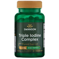 Thumbnail for Bottle of Swanson Triple Iodine Complex High Potency 12,5 mg 60 Veggie Capsules dietary supplement for thyroid function support.