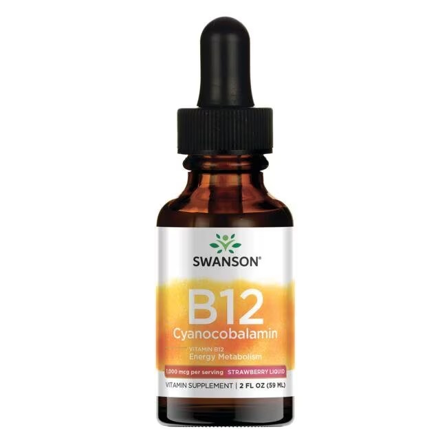 Vitamin B12 Cyanocobalamin 1000 mcg - Strawberry 59 ml Liquid - front 2