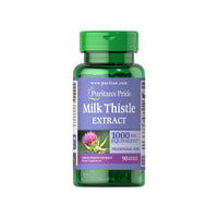 Thumbnail for A bottle of Puritan's Pride Milk Thistle 1000 mg 4:1 extract Silymarin 90 Rapid Release Softgels.