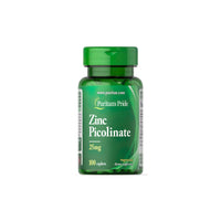Thumbnail for A health-promoting bottle of Puritan's Pride Zinc Picolinate 25mg 100 Caplets for radiant skin.