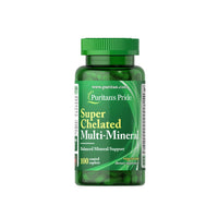 Thumbnail for This bottle of Super Chelated Multi-Mineral with Zinc 100 Coated Caplets by Puritan's Pride provides metabolism support for enhanced glucose metabolism and improved blood lipid levels.