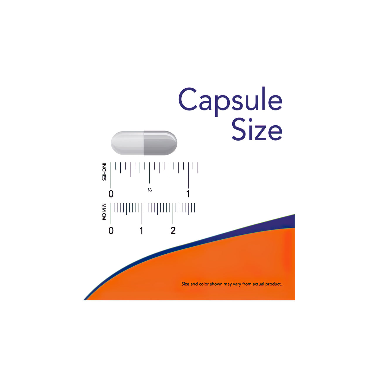 The Now Foods 5-HTP 200mg 120 veg caps size is shown on a white background.