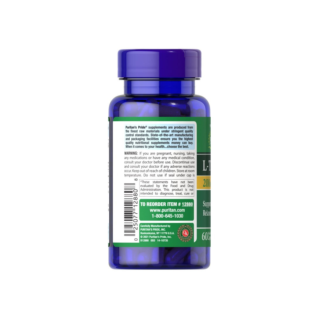 L-Theanine 100 mg 60 capsules - back