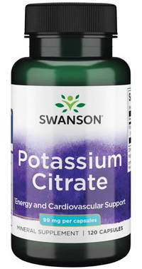 Thumbnail for Swanson Potassium Citrate 99 mg capsules support healthy blood pressure levels and aid in glucose absorption.