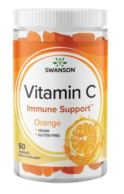 Swanson Vitamin C 250 mg 60 Gummies - Orange high immunity orange gummies.