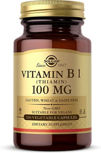 Thumbnail for Vitamin B1 (Thiamin) 100 mg 100 Vegetable Capsules - front 2